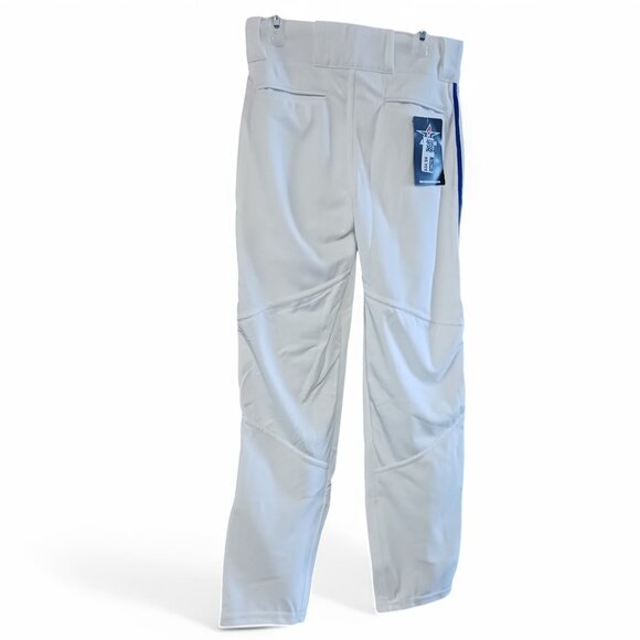 Youth Alleson Athletic Baseball Pants – White with Blue Braid Piping Size M, New - Picture 8 of 12